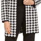 Kasper Women's Houndstooth Print Open Front Topper Jacket Black Size Medium