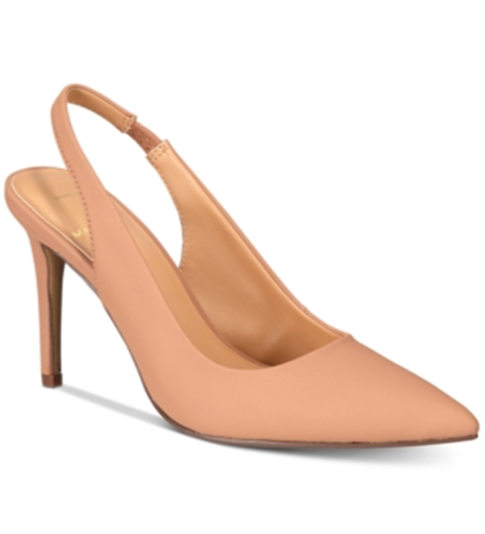 MG35Women's Darcie Pointed Toe Sling Back Heels Tan Size 9.5M