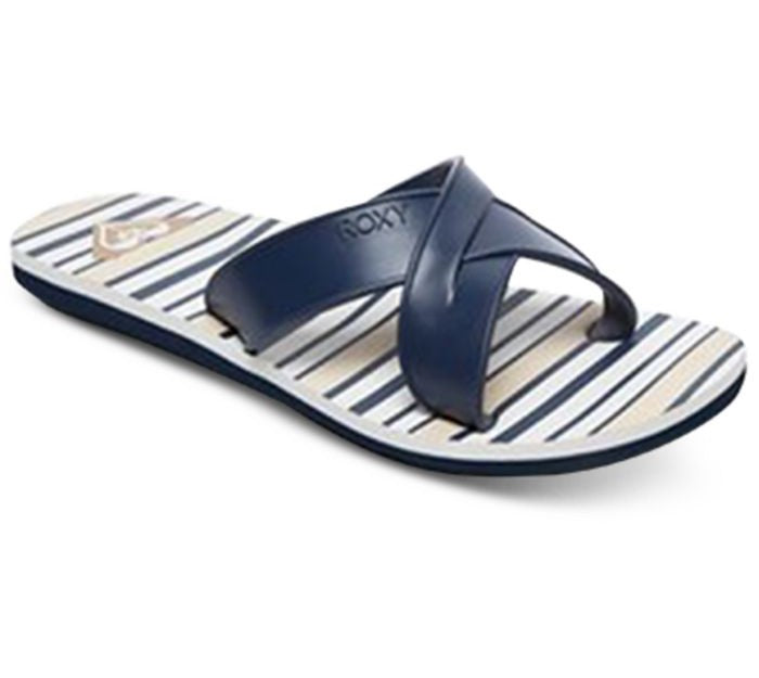 ROXY Women's Carlio Flip Flops Striped Thong Blue Size 7 B