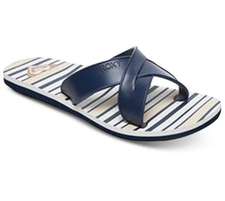 ROXY Women's Carlio Flip Flops Striped Thong Blue Size 7 B