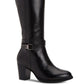 Bandolino Women's Jimani Leather Closed Toe Mid Calf Fashion Boots -Black  Size 7 M