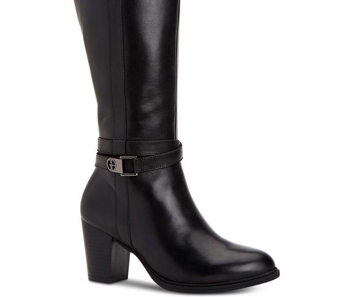 Bandolino Women's Jimani Leather Closed Toe Mid Calf Fashion Boots -Black  Size 7 M