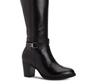 Bandolino Women's Jimani Leather Closed Toe Mid Calf Fashion Boots -Black  Size 7 M