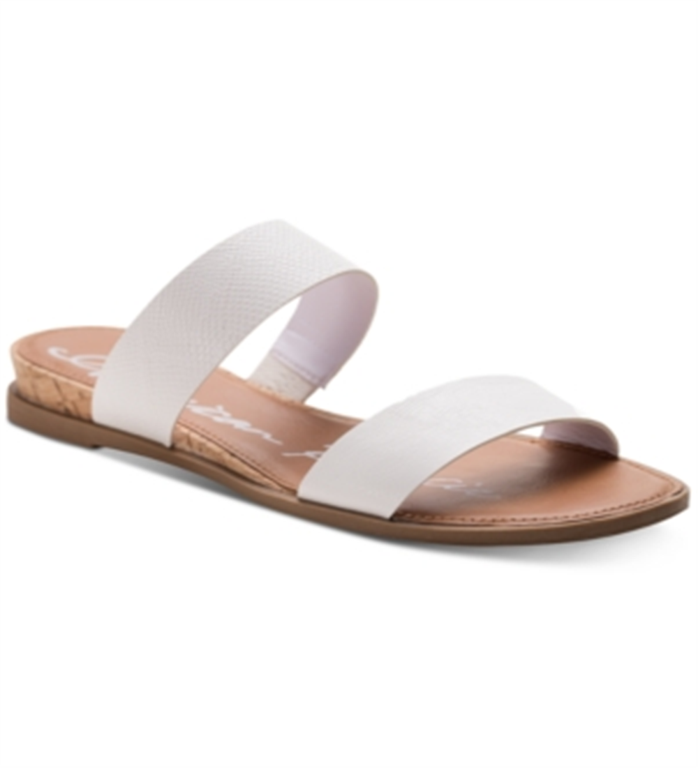 American Rag Women's Easten Leather Open Toe Casual Slide Sandals White Size 10 M