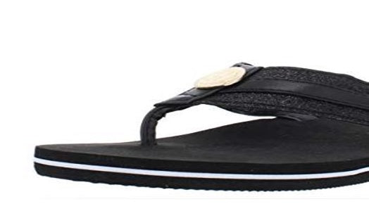 Tommy Hilfiger Women's Capes Glitter Thong Flip Flops Black Size 5 M