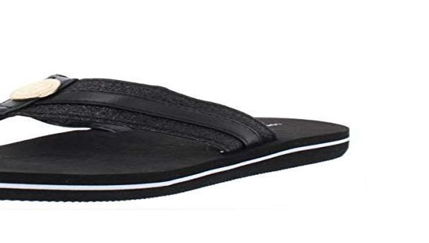 Tommy Hilfiger Women's Capes Glitter Thong Flip Flops Black Size 5 M