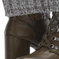 Circus By Sam Edelman Women's Calgary Faux Leather Lace up Motorcycle Boots Green Size 9M
