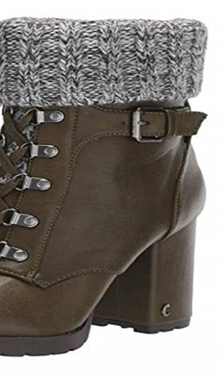 Circus By Sam Edelman Women's Calgary Faux Leather Lace up Motorcycle Boots Green Size 9M