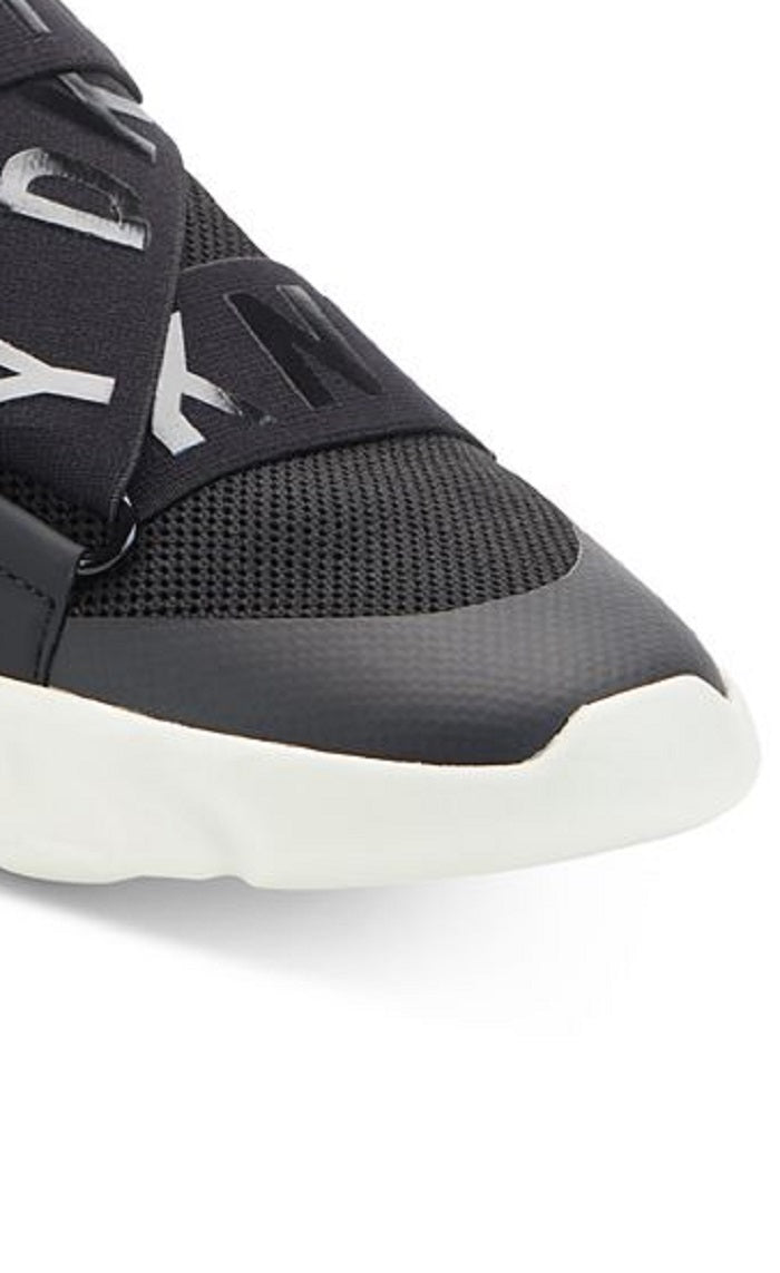 DKNY Women's Clara Logo Strap Sneaker Black Size 8.5