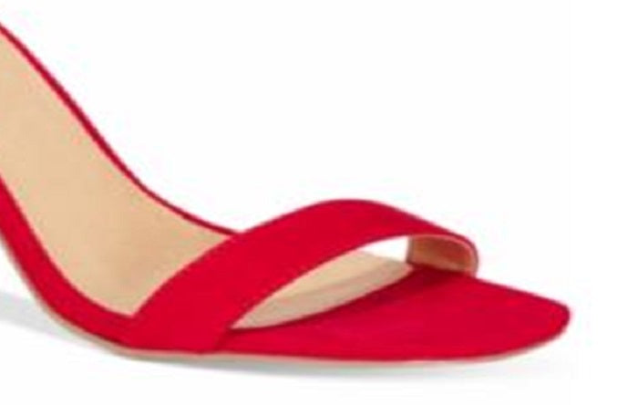 Material Girl Women's Blaire5 Faux Suede High Heel Dress Sandals Red Size 10 M
