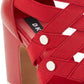 DKNY Women's Heva Leather Strappy Heel Sandals Red 9.5 Medium