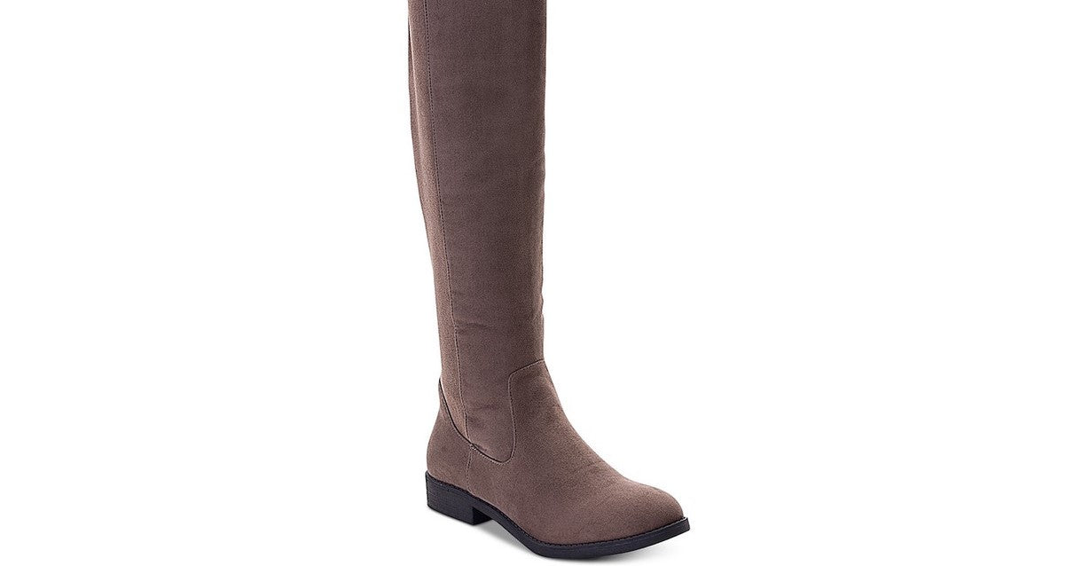 Style & Co Women's Hayley Faux Suede Zipper Riding Boots Brown Size 5 M