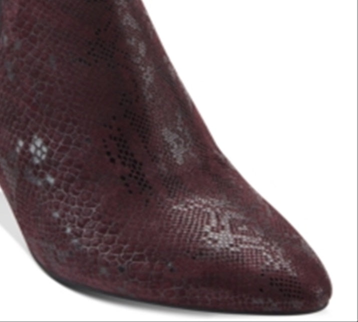 DKNY Women's Alani Suede Closed Toe Ankle Fashion Boots Red Size 10