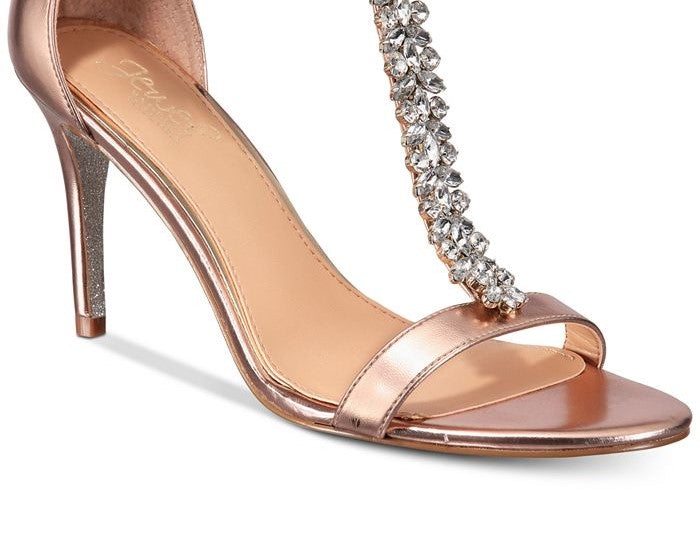 Badgley Mischka Women's Janna Open Toe Casual T-Strap Sandals Pink Size 8.5 M