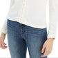 American Rag Junior's Lace TrimButton Front Top White Size Large