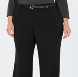 Charter Club Women's Plus Tummy Slimming Relaxed Fit Trouser Pants Black Size 24W