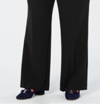 Charter Club Women's Plus Tummy Slimming Relaxed Fit Trouser Pants Black Size 24W