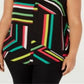 BAR III Womens Striped Sleeveless V Neck Tank Top Black Size XXXL