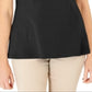 Karen Scott Women's Cotton Crochet Front Top Black Size Small