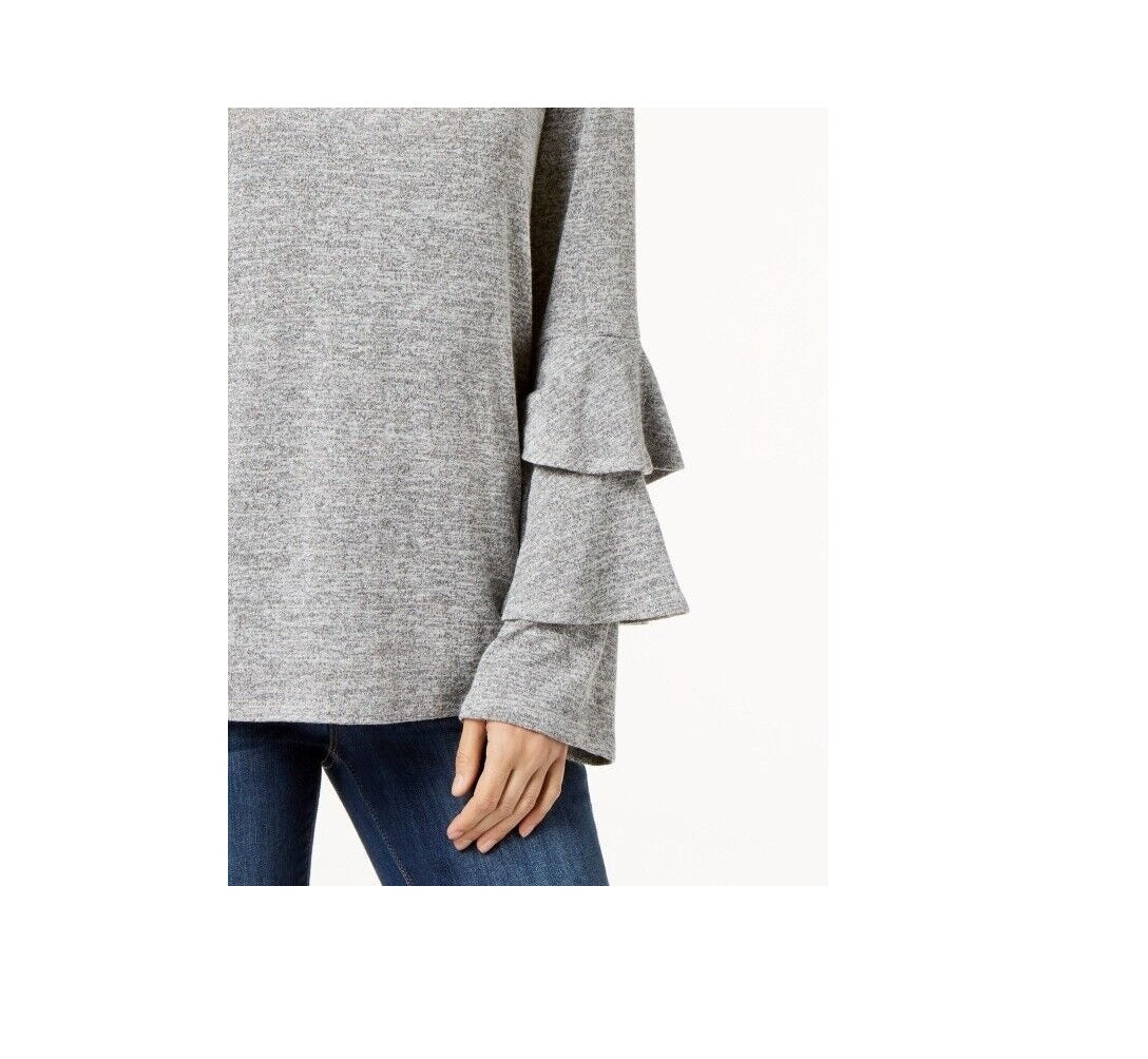 Style & Co Women's Tiered-Sleeve Top  White Size 2XL