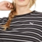 Puma Women's Rebel Cotton Striped T-Shirt Black Size Medium