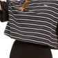 Puma Women's Rebel Cotton Striped T-Shirt Black Size Medium