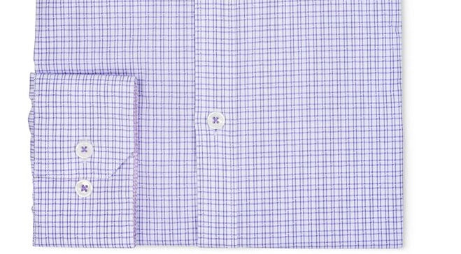 Ryan Seacrest Distinction Men's Plaid Dress Shirt Purple Size 11