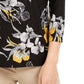 JM Collection Women's Printed Jacquard Top Black Size Petite Small
