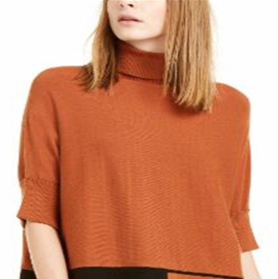 Alfani Women's Printed Poncho Sweater Brown Size 2XL