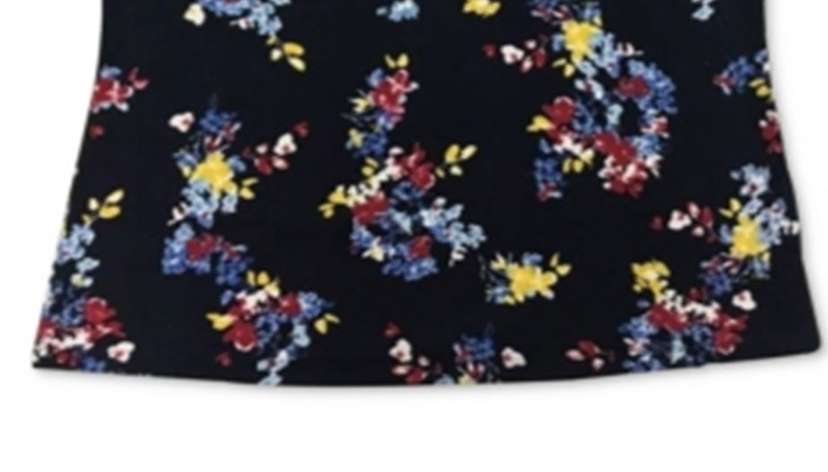 Karen Scott Women's Printed Scoop Neck Top Blue Size Large