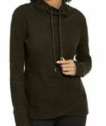 Ideology Women's Cowl Neck Tulip Hem Top Green Size XXL