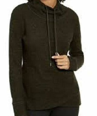 Ideology Women's Cowl Neck Tulip Hem Top Green Size XXL