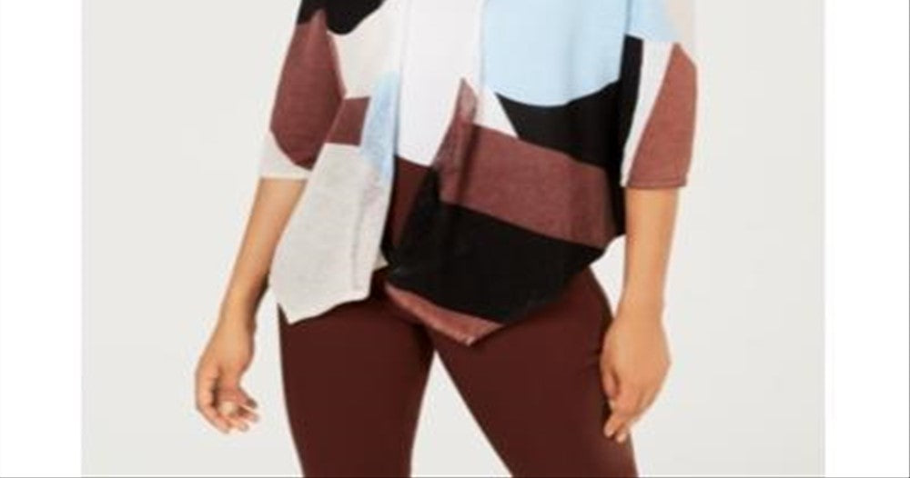 Alfani Women's Colorblock Layering Cardigan Sweater Blue Size Small