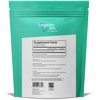Longevity Box Premium Ultra Pure Calcium Alpha-Ketoglutarate - 60 Capsules