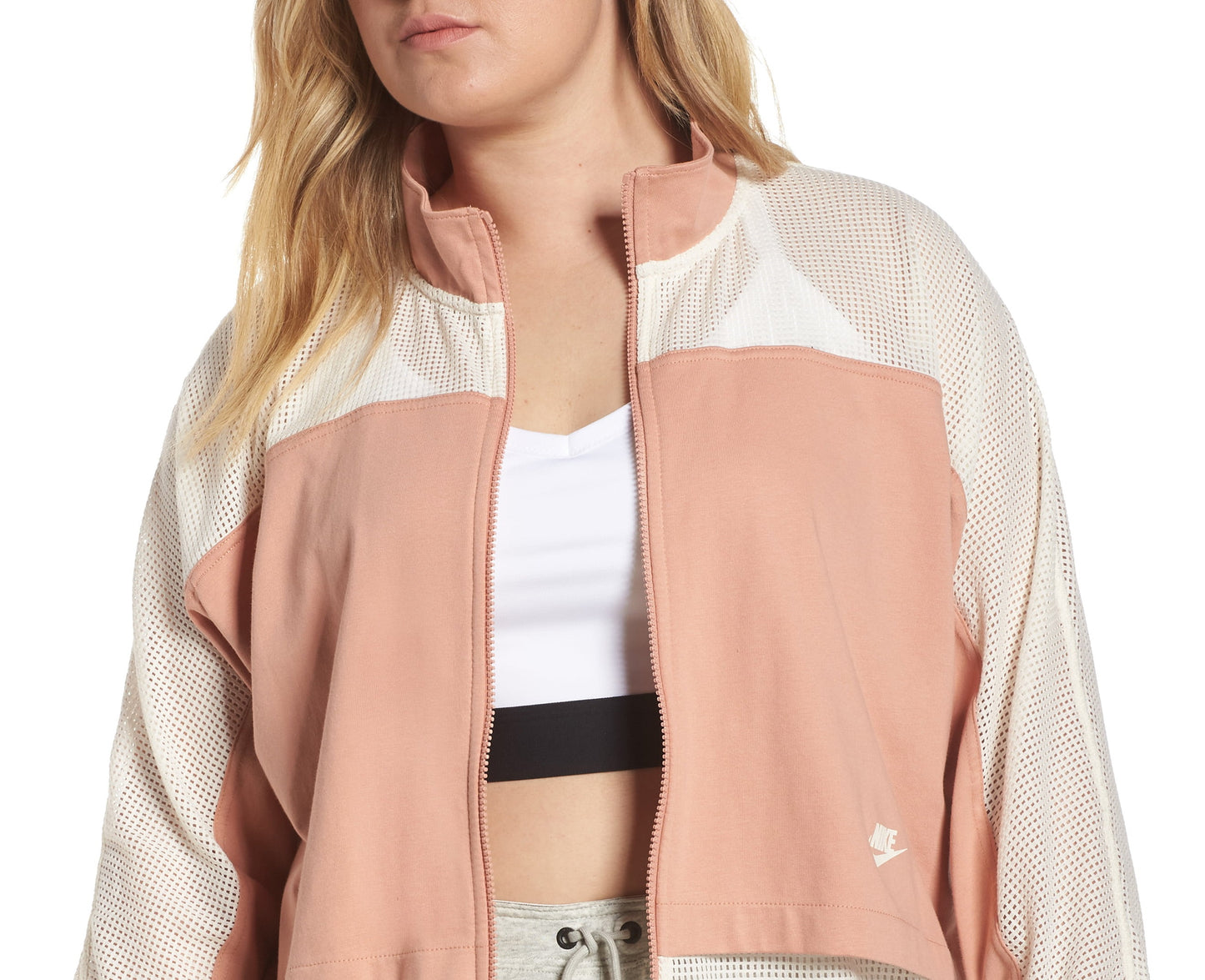 Nike Women's Plus Sportswear Mesh Jacket Pink Size 1X