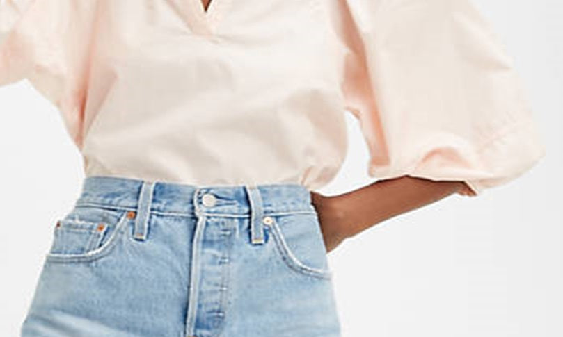 Levi's Women's 501 Cotton High Rise Denim Shorts Blue Size 31