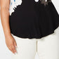 Alfani Women's Floral Jewel Neck Casual Top Blue Size 0X