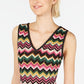 INC International Concepts Women's Chevron Knit Top Black SizePetite S