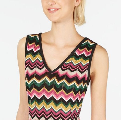 INC International Concepts Women's Chevron Knit Top Black SizePetite S