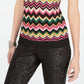 INC International Concepts Women's Chevron Knit Top Black SizePetite S