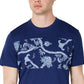 American Rag Men's Printed Crew Neck Graphic T-Shirt Blue Size Large