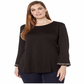 Michael Kors Women's Plus Embellished T-Shirt Black Size XL