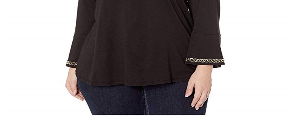 Michael Kors Women's Plus Embellished T-Shirt Black Size XL