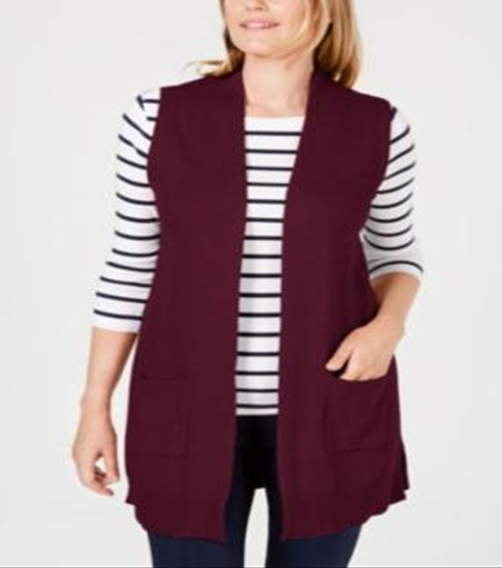 Karen Scott Women's Sweater Vest Red Size -XL