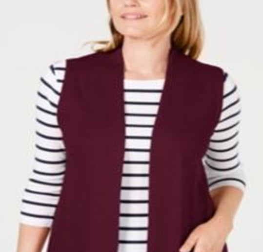 Karen Scott Women's Sweater Vest Red Size -XL
