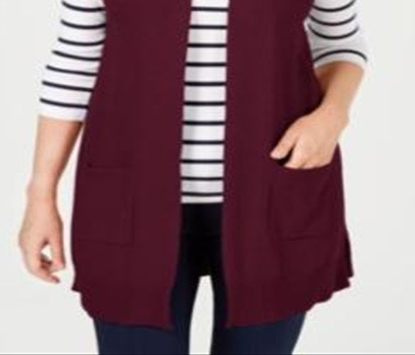 Karen Scott Women's Sweater Vest Red Size -XL