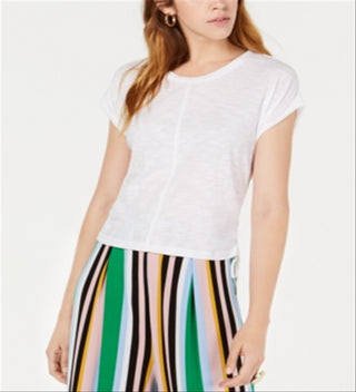 Bar III Women's Side Drawstring Cotton Top White Size Medium