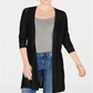 Charter Club Women's Pointelle Duster Cardigan Black Size Petite L