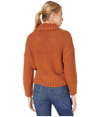 Free People Women's Long Sleeve Turtle Neck Sweater Brown Size Medium