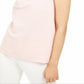 Anne Klein Women's Sleeveless Collared Top Pink Size Medium